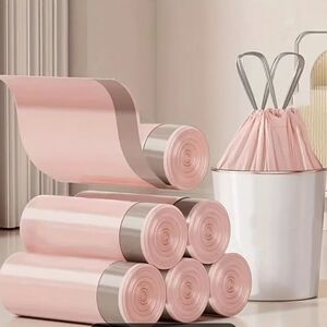 50pcs Of Pink and Silver Trash Bag Set